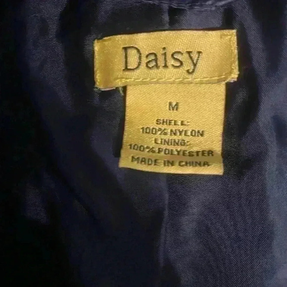 Daisy Puffer sleeveless jacket with front zipper & snaps elastic waist size med - Picture 5 of 5